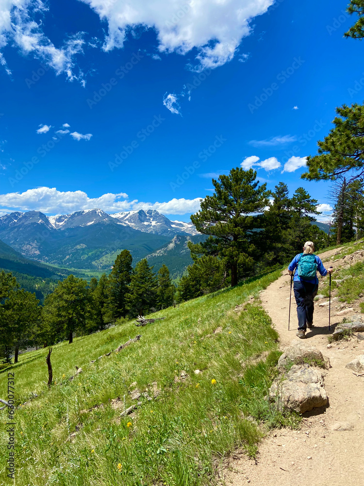 hiking in the mountains