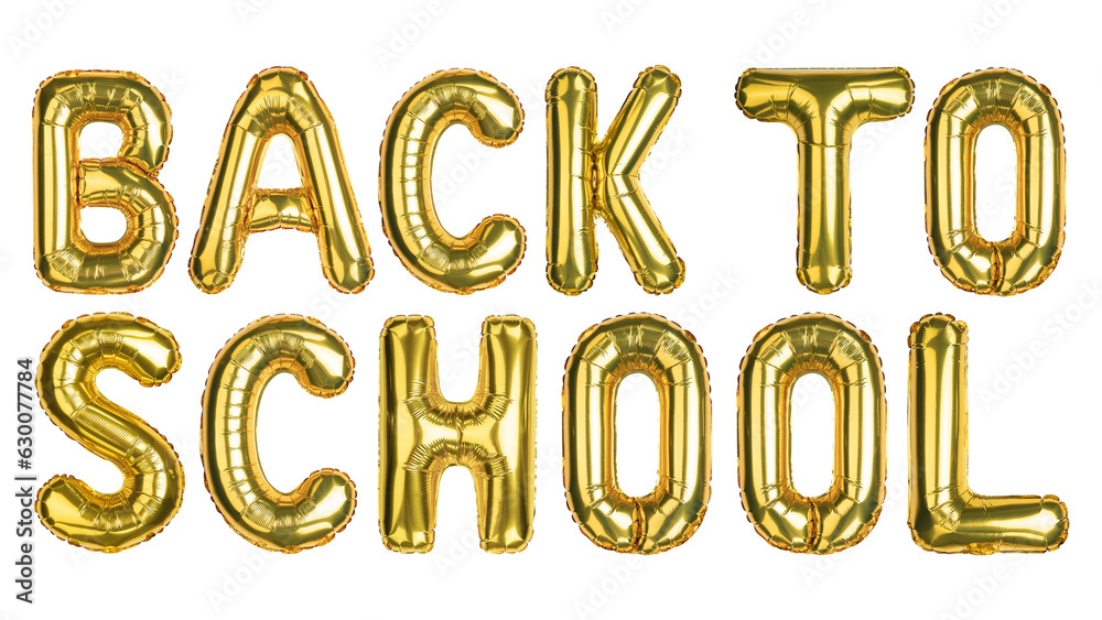 Back to school. Back 2 School balloons. Yellow Gold foil helium balloon. Good for advertising, event, store shop posters. English alphabet letters, word. High resolution photo. Isolated background Back to school. Back 2 School balloons. Yellow Gold foil helium balloon. Good for advertising, event, store shop posters. English alphabet letters, word. High resolution photo. Isolated background