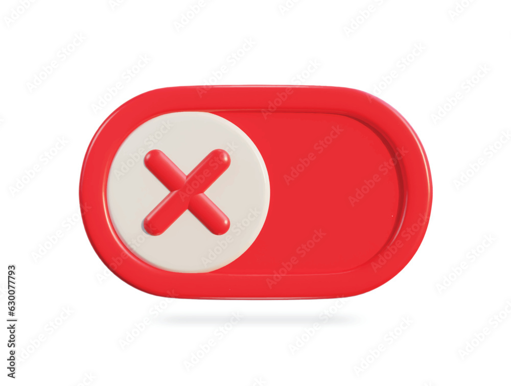 Obraz premium 3d toggle switch buttons on and off icon vector illustration