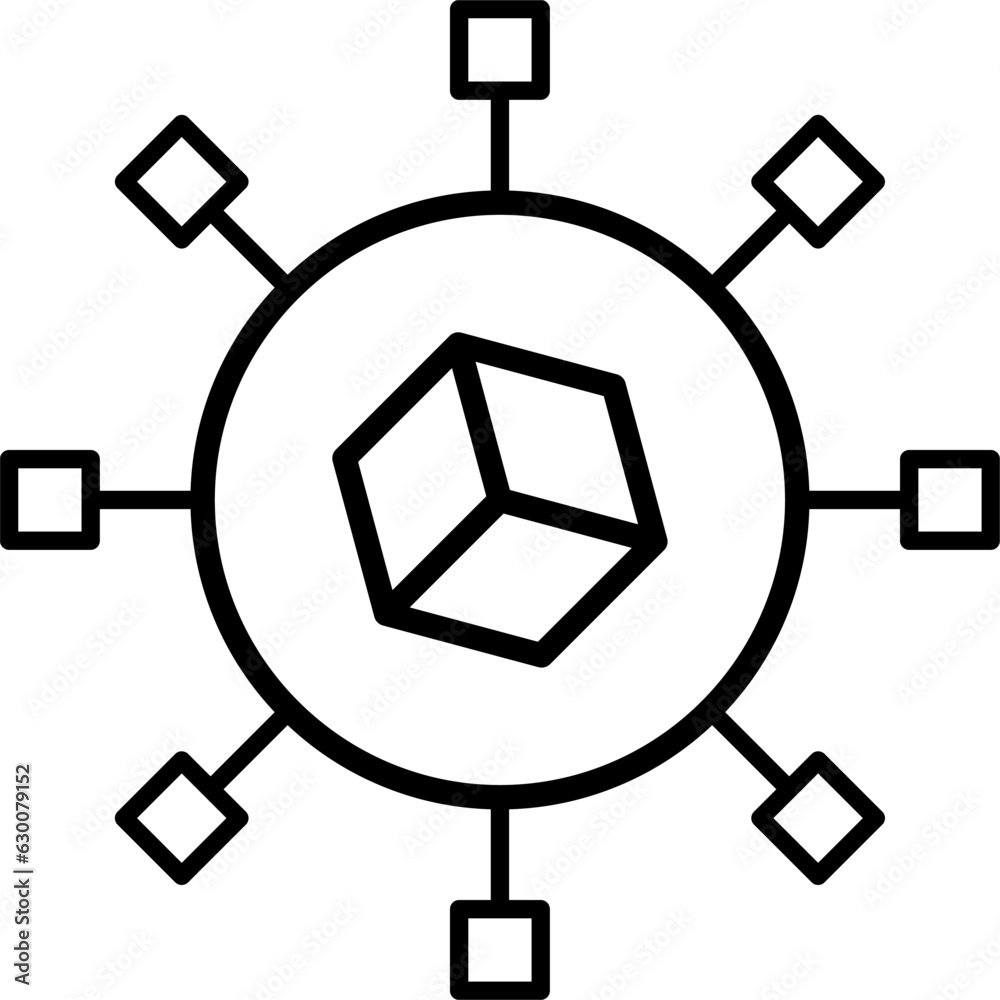 BlockChain Database icon illustration design BlockChain Database icon illustration design