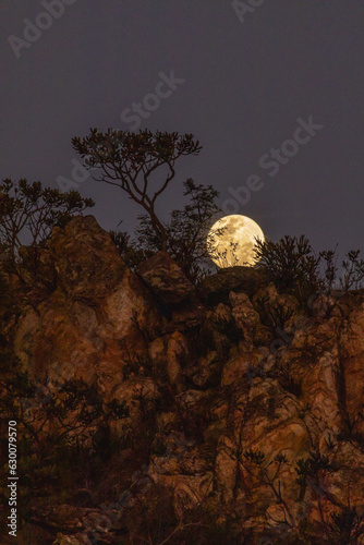 Lua crescente na Serra de Ouro Fino, cida de Brumadinho, Estado de Minas Gerais, Brasil photo