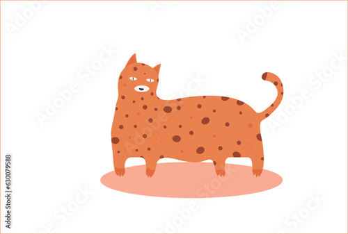 Jaguar in flat style red color