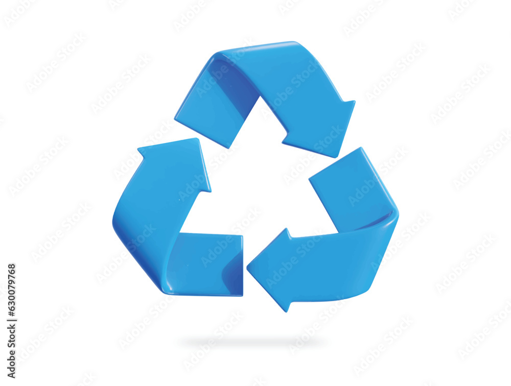 3d recycle icon on 3d rendering vector illustration 3d recycle icon on 3d rendering vector illustration