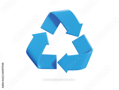 3d recycle icon on 3d rendering vector illustration