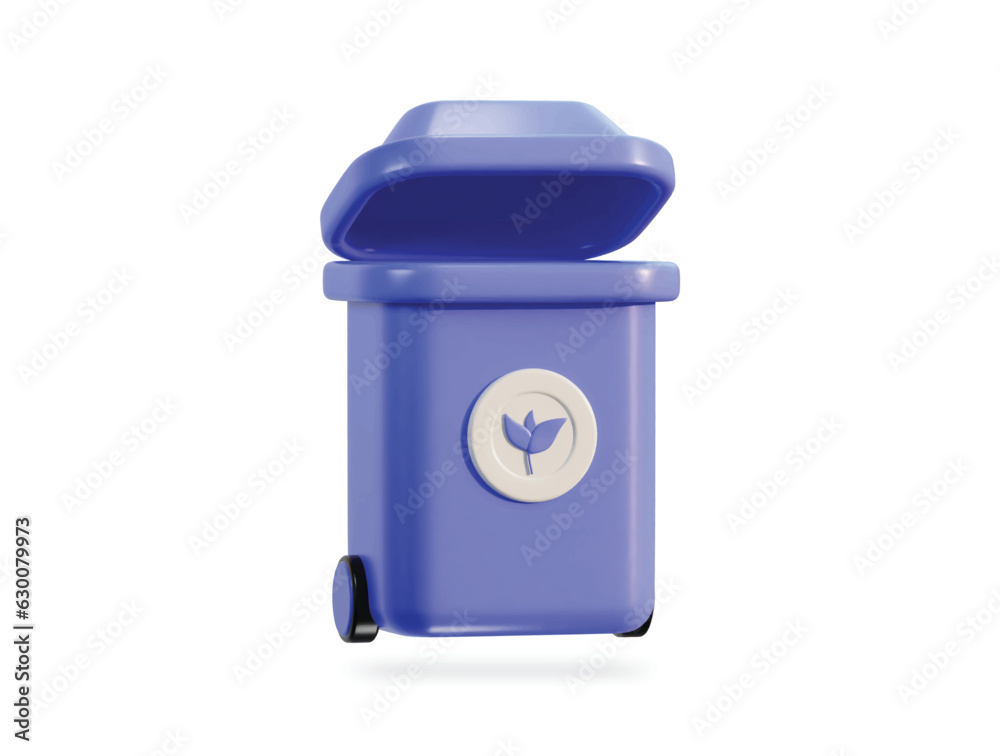 3d recycle and trash bin icon vector illustration 3d recycle and trash bin icon vector illustration