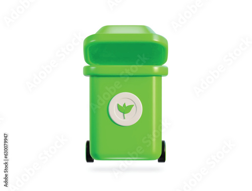 3d recycle and trash bin icon vector illustration