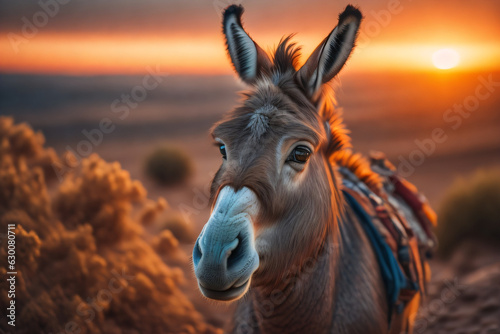 Stampa su tela portrait of a donkey