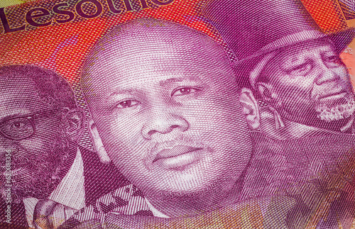 A banknote from Lesotho is a captivating blend of art and cultural representation. It showcases vibrant colors, Lesotho Loti exudes pride and identity, symbolizing the national richness and diversity photo