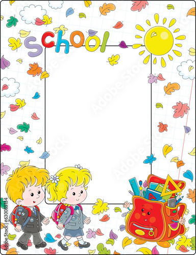 Vector school frame border ...