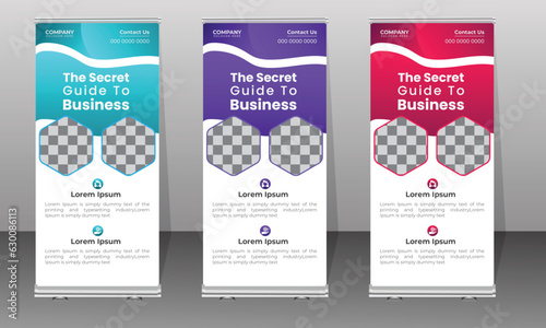 Corporate roll up banner design template.
