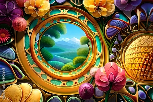 frame with flowers