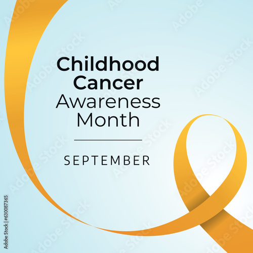 Childhood cancer awareness month design template good for celebration. yellow ribbon design. ribbon illustration. awareness design. flat vector. eps 10.