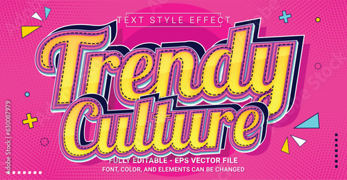 Trendy Culture Text Style Effect. Editable Graphic Text Template.
