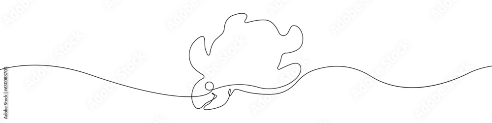 Turtle icon line continuous drawing vector. One line Sea turtle reptile icon vector background. freshwater turtle icon. Continuous outline of a Cartoon turtle icon.