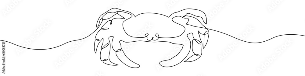 Crab icon line continuous drawing vector. One line Arthropod crab icon vector background. Sea crab icon. Continuous outline of a Cartoon crab icon. Crab icon line continuous drawing vector. One line Arthropod crab icon vector background. Sea crab icon. Continuous outline of a Cartoon crab icon.