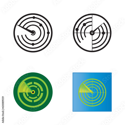 radar icon logo vector design template