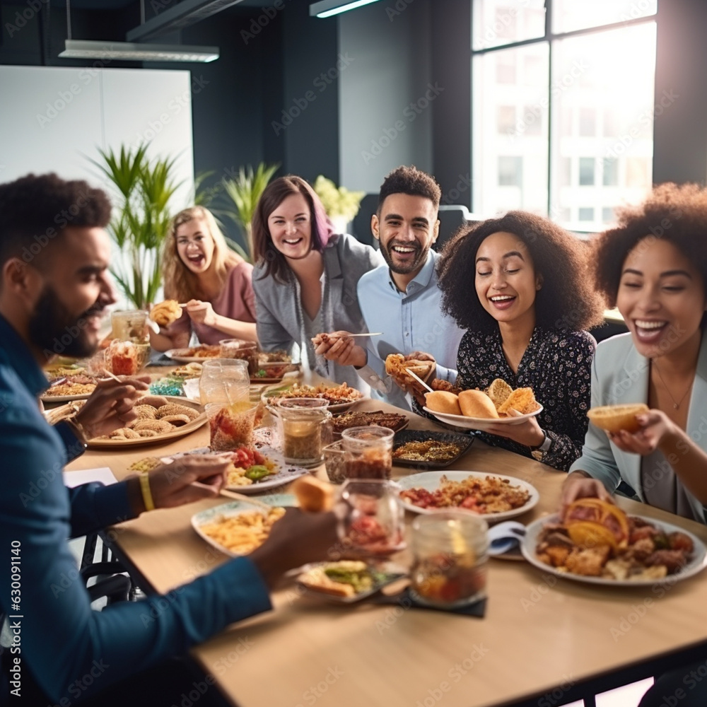 Friends at a meal. Generative AI. Friends at a meal. Generative AI.