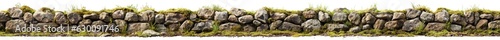 Isolated old, mossy stones wall