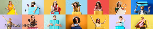 Set of people with packed s...