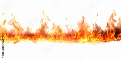 Fire isolated on white background , generative ai