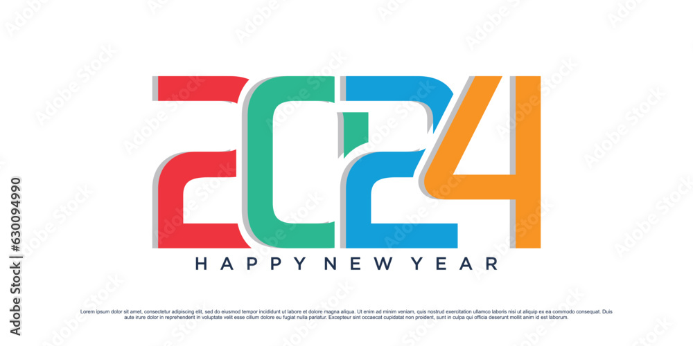 2024 Happy new year logo vector design with modern idea