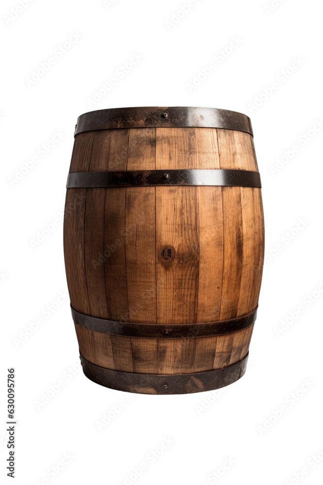 Old wooden oak barrel isolated on a transparent background Old wooden oak barrel isolated on a transparent background