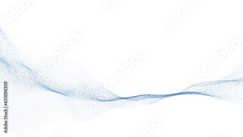 Abstract blue dotted waves loop slow motion on clean white background. 