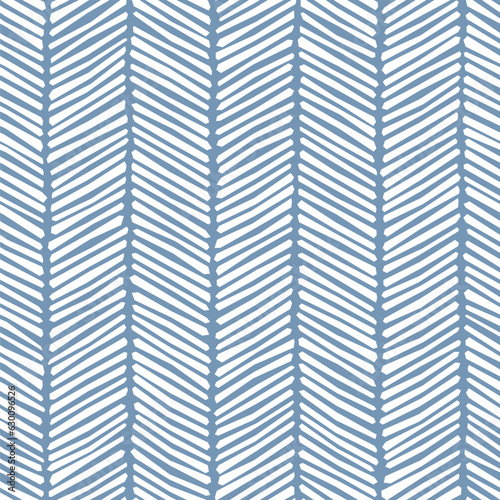 Seamless geometric chevron pattern. whit zigzag irregular diagonal white stripes on a blue background. Grunge herringbone design. Striped textile texture. vector illustration.