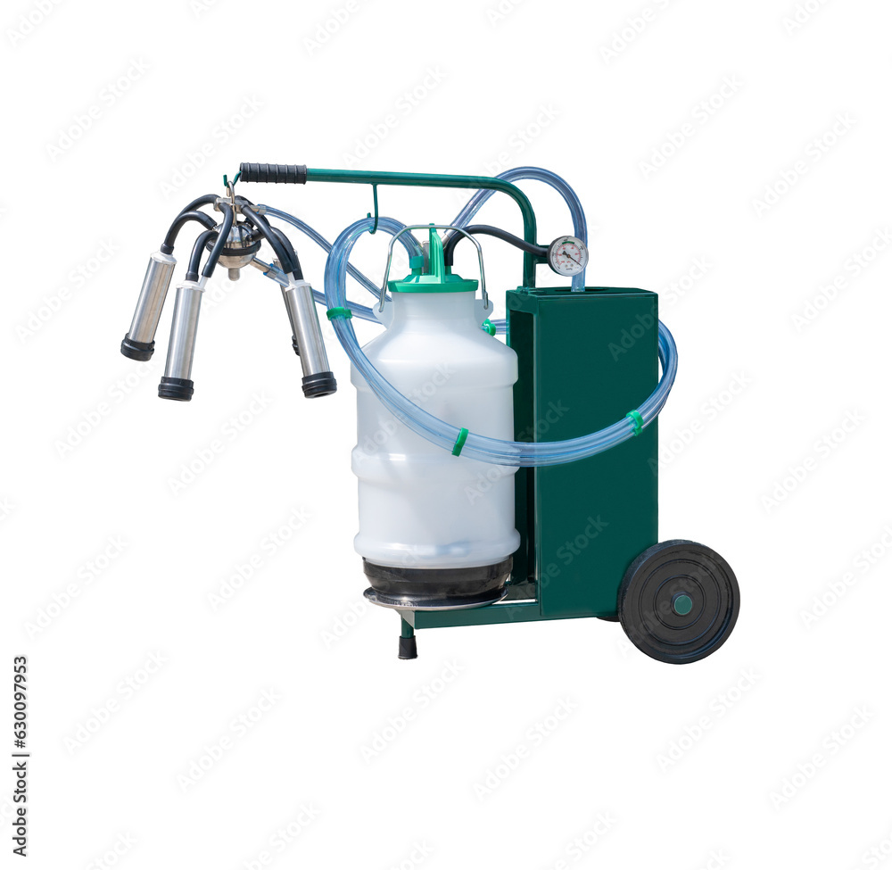 Isolated milking machine, dairy farm equipment. Isolated milking machine, dairy farm equipment.