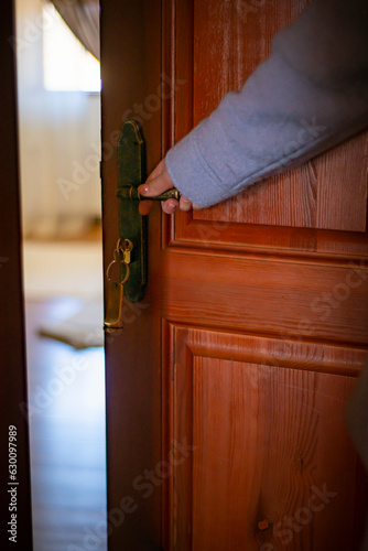 the door to the hotel room is open