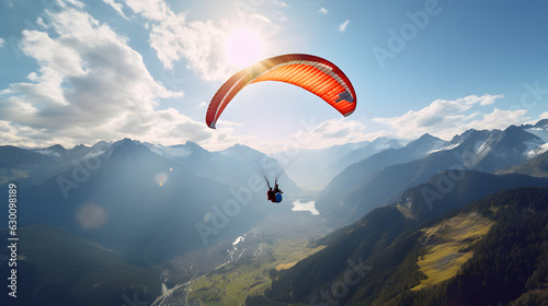 paraglider in the mountains | Generative AI