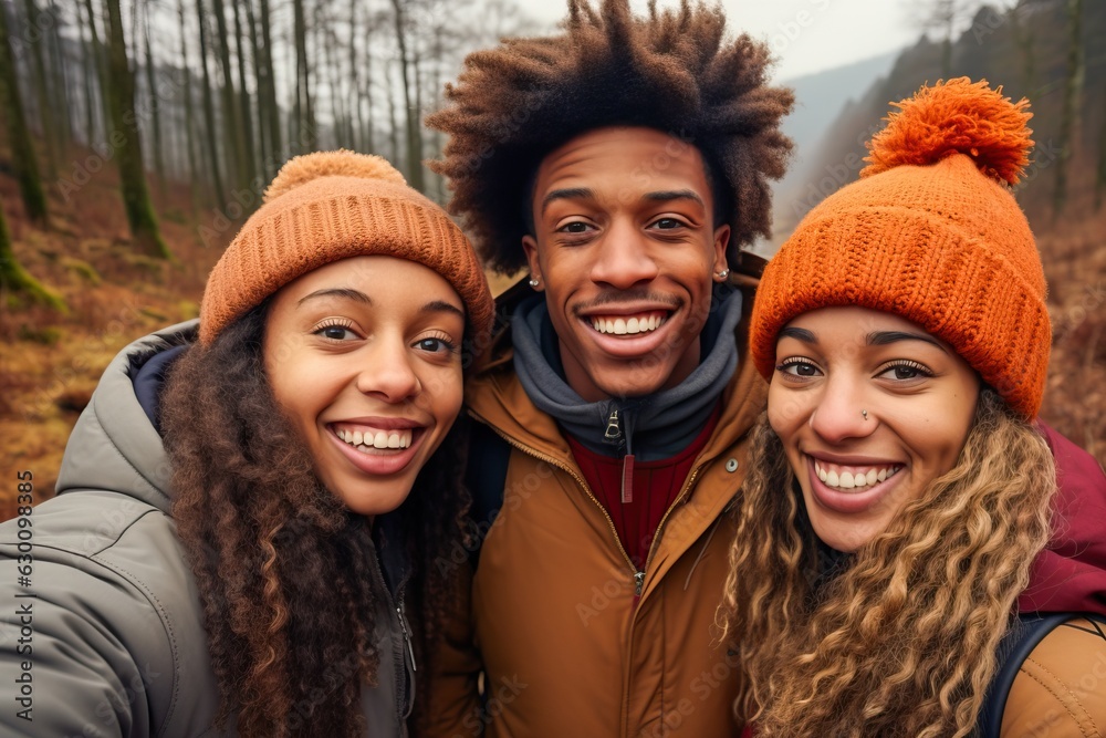 Happy diverse group of friends, generative ai Happy diverse group of friends, generative ai
