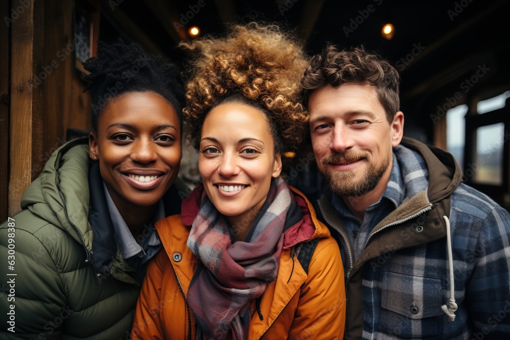 Happy diverse group of friends, generative ai Happy diverse group of friends, generative ai