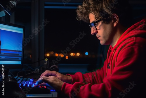 hacker in a server room, ge...