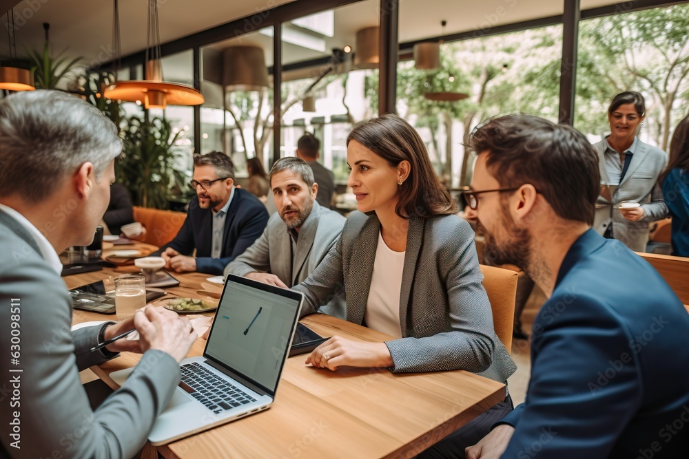 People working in a casual office environment, generative ai People working in a casual office environment, generative ai