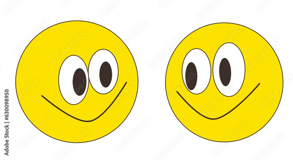 Fototapeta premium couple of positive emoticons in love ,isolated on white background