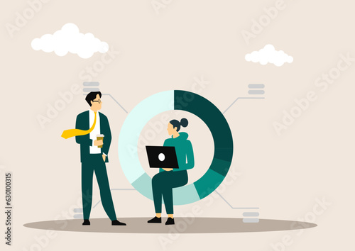 Creative design. Business people, managers, analytics of the company working together on profitable business growth. Developing ideas, strategies, plans. Concept of career, teamwork.
