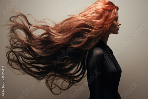 beautiful girl with red hair generative ai Fototapet