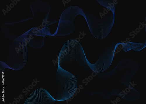 Blue abstraction, waves, vector