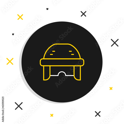 Line Hockey helmet icon isolated on white background. Colorful outline concept. Vector photo