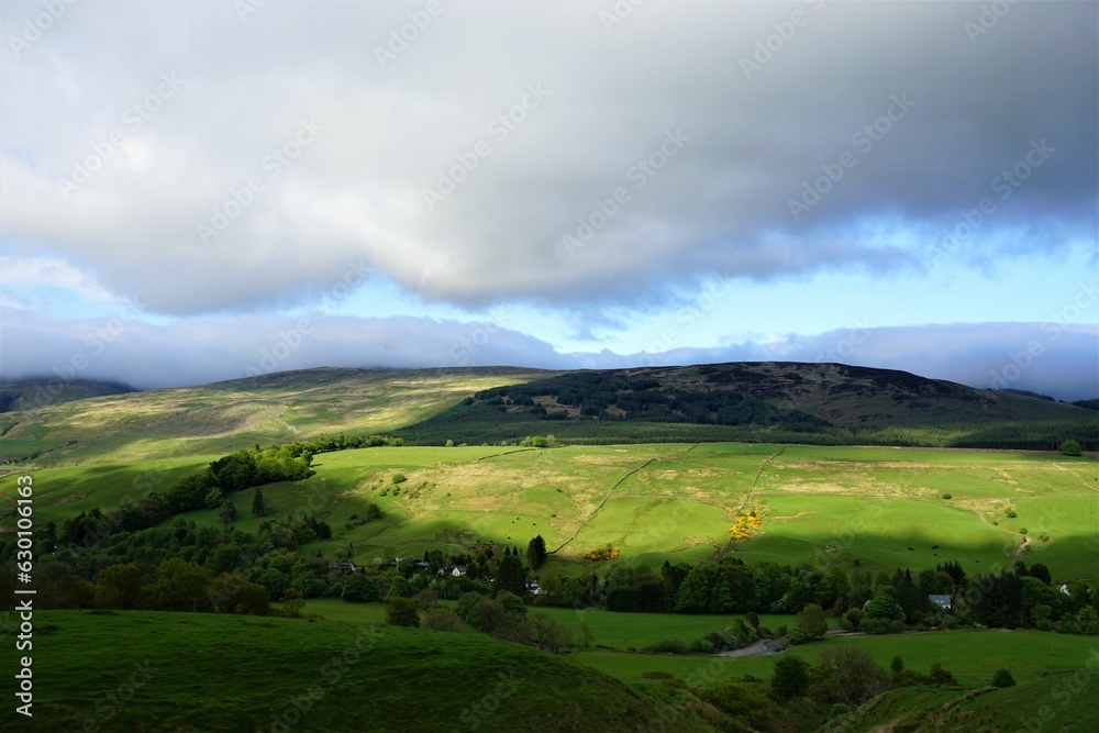 landscape with mountains and clouds