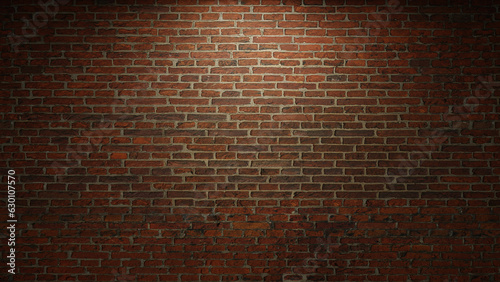 red bricks wall. facade spotlights. realistic 3D rendering. illustration.