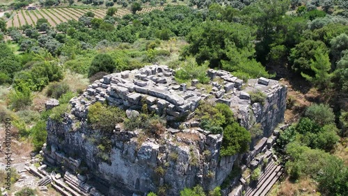 The ruins of the Belevi mausoleum near the ancient city of Ephesus, Selçuk, İzmir, Turkey. photo