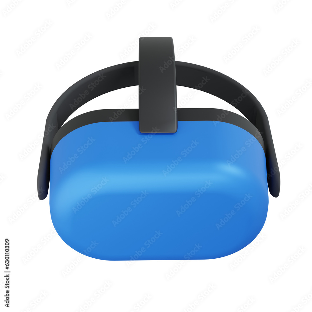 Fototapeta premium 3D Blue Black VR Headset. Cut Out.