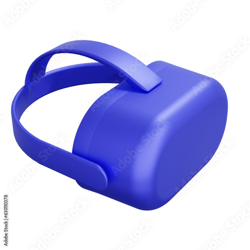3D Blue VR Headset. Cut Out.