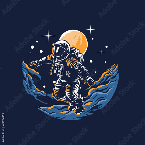 astronaut logo vector