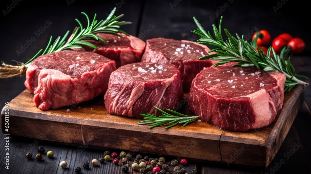 Fresh raw beef steaks. Fresh raw beef steaks.