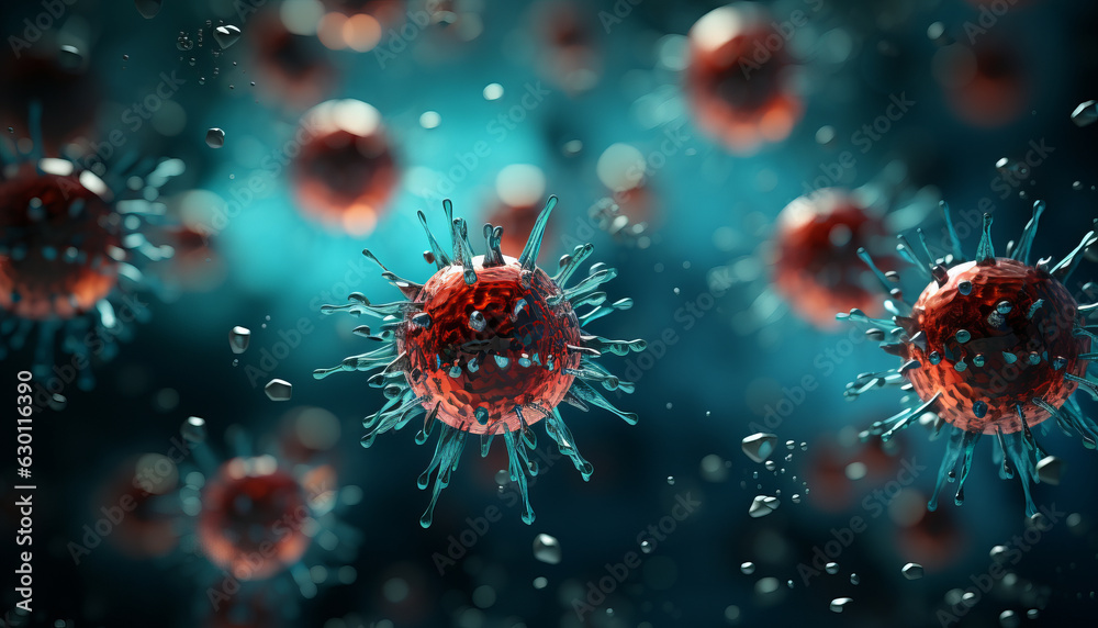 High quality stock photography a virus,depth, copy space, generative ai High quality stock photography a virus,depth, copy space, generative ai