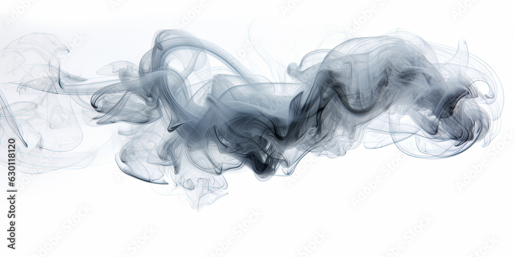 photograph of A smoke explosion isolated on white background