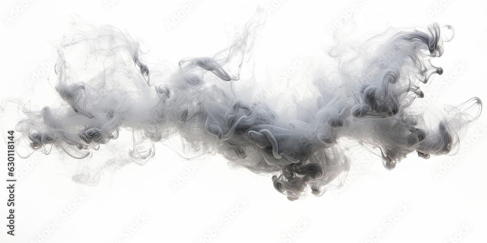 photograph of A smoke explosion isolated on white background,generative ai